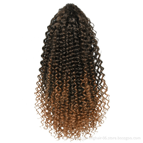 African female wig Braided Clip Afro Long Extensions Synthetic Curly Toupee Hair Ponytails expression braiding hair extension
